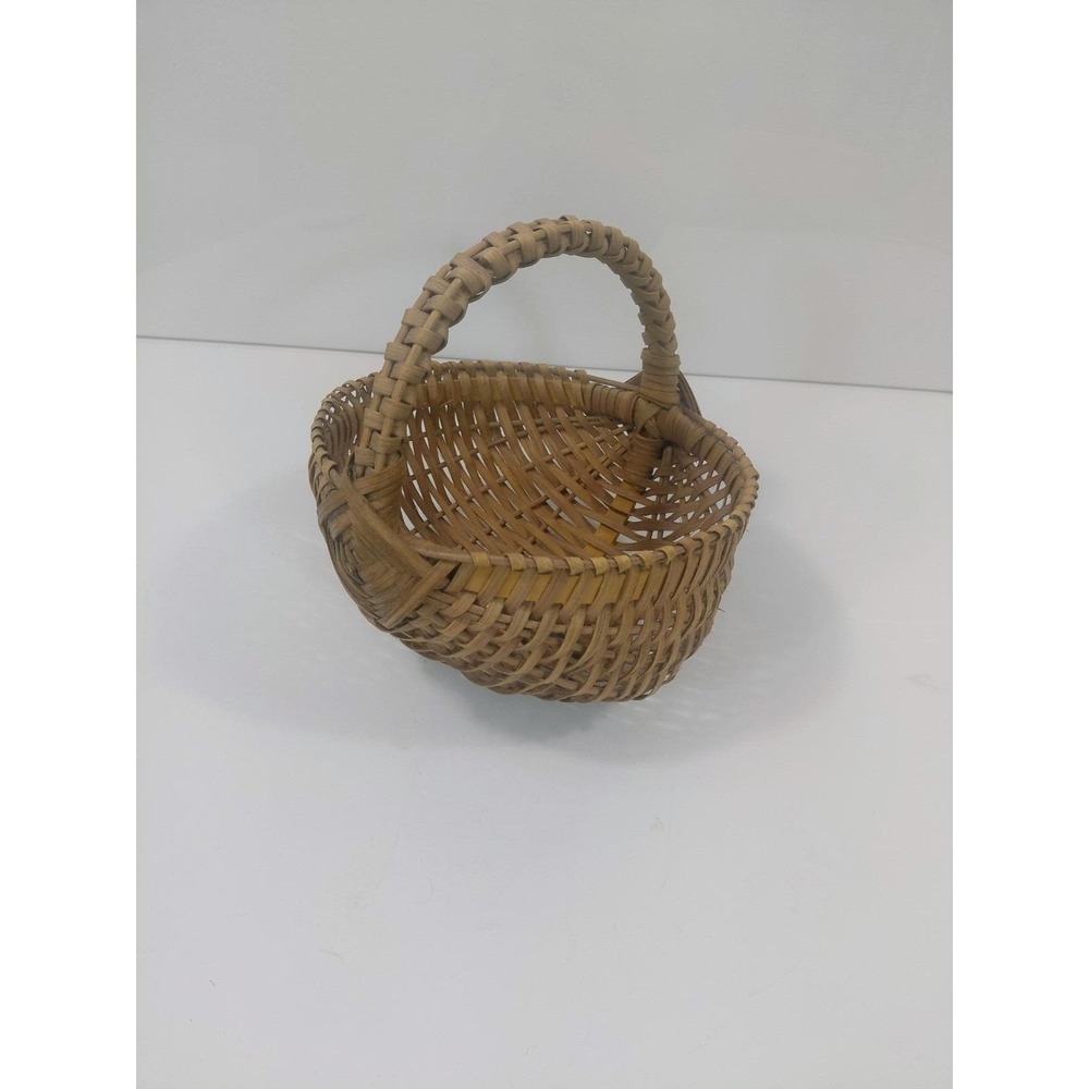 Vintage Handwoven Splint Gathering Basket Primitive Farmhouse Rustic Country... - Picture 13 of 15